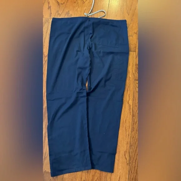 Navy Drawstring Scrub Pants - Picture 2 of 2